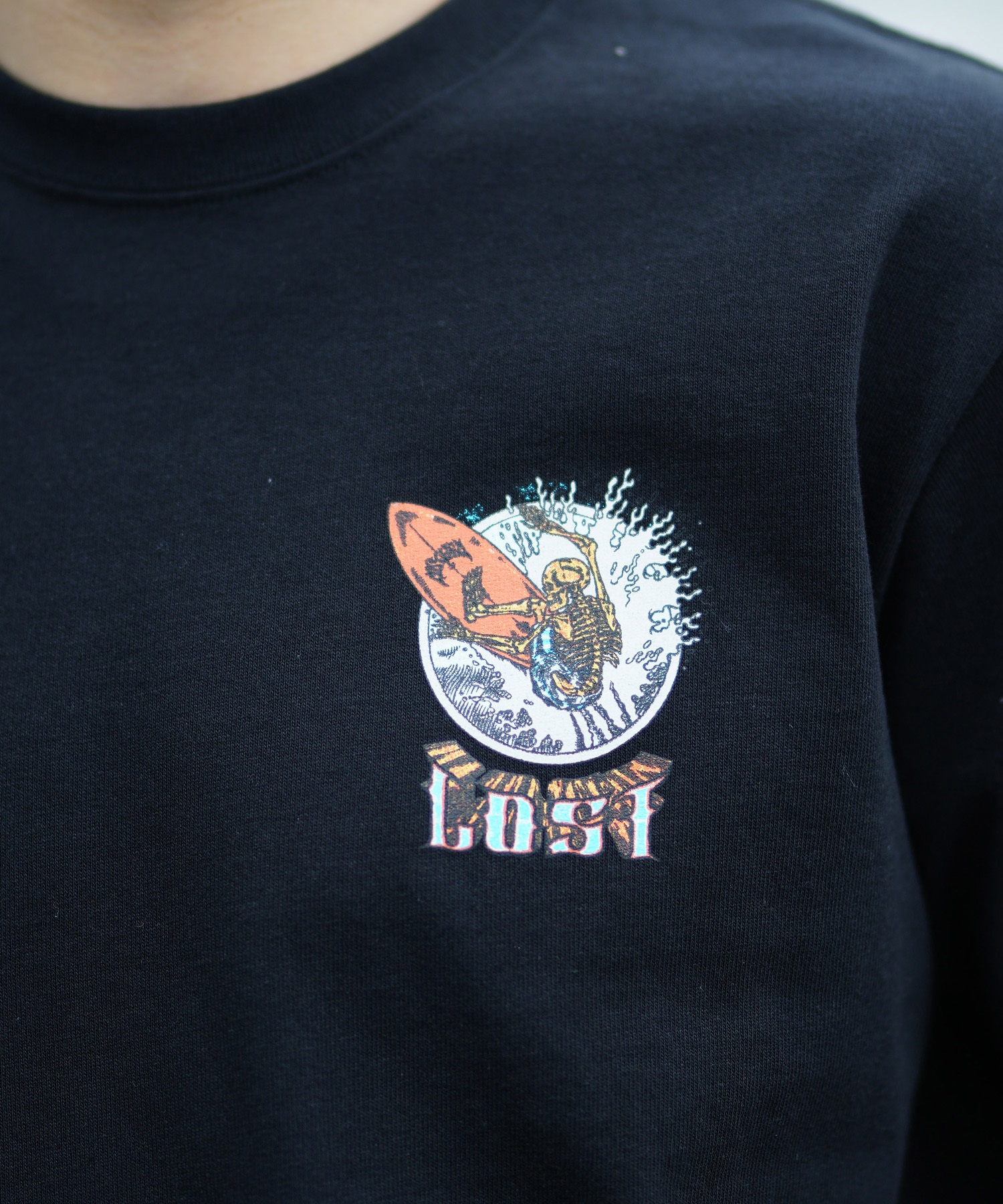 【ムラサキスポーツ限定】LOST ロスト メンズ Tシャツ 半袖 バックプリント AXIS-24SS L24SS-I(WHT-M)