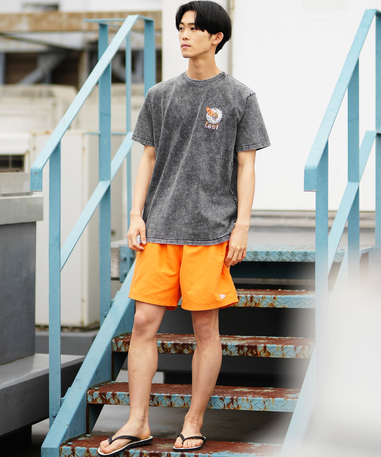 【ムラサキスポーツ限定】LOST ロスト メンズ Tシャツ 半袖 バックプリント AXIS-24SS L24SS-I(PIGBK-M)