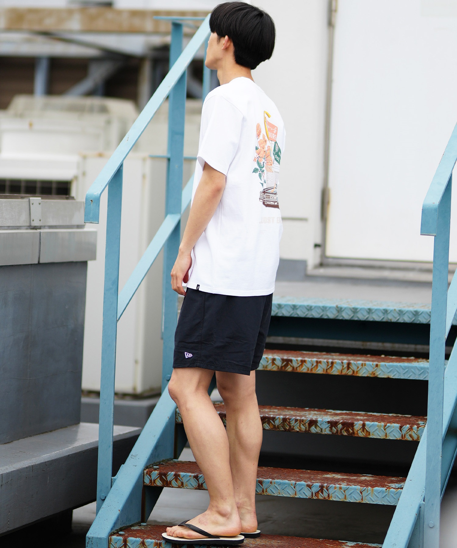 【ムラサキスポーツ限定】 LOST ロスト メンズ Tシャツ 半袖 バックプリント LOST CITY L24SS-J(WHT-M)