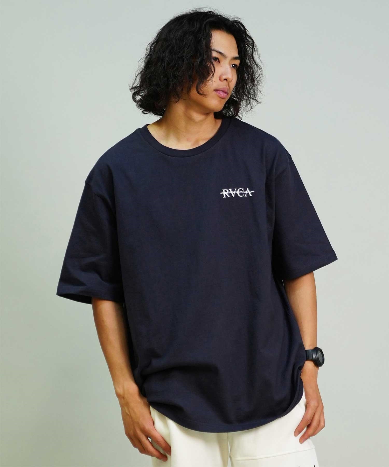 RVCA ルーカ メンズ 半袖 Tシャツ コットンTee バックプリント オーバーサイズ BE04A-231(WHT-S)