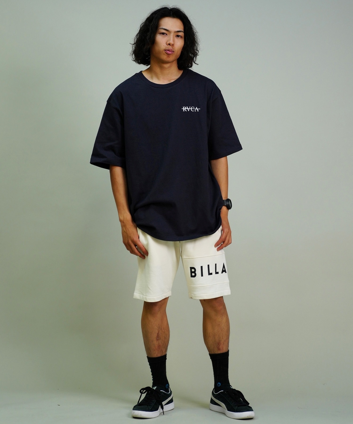 RVCA ルーカ メンズ 半袖 Tシャツ コットンTee バックプリント オーバーサイズ BE04A-231(WHT-S)