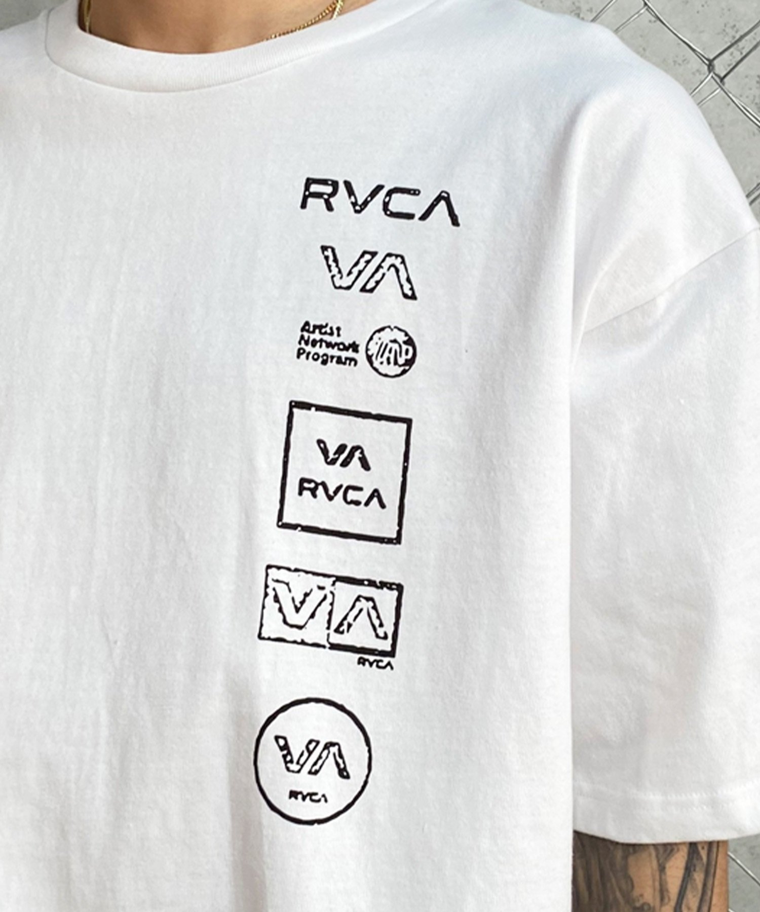 RVCA ルーカ メンズ 半袖Tee オーバーサイズ バックプリント ユニセックス BE04A-236(WHT-S)