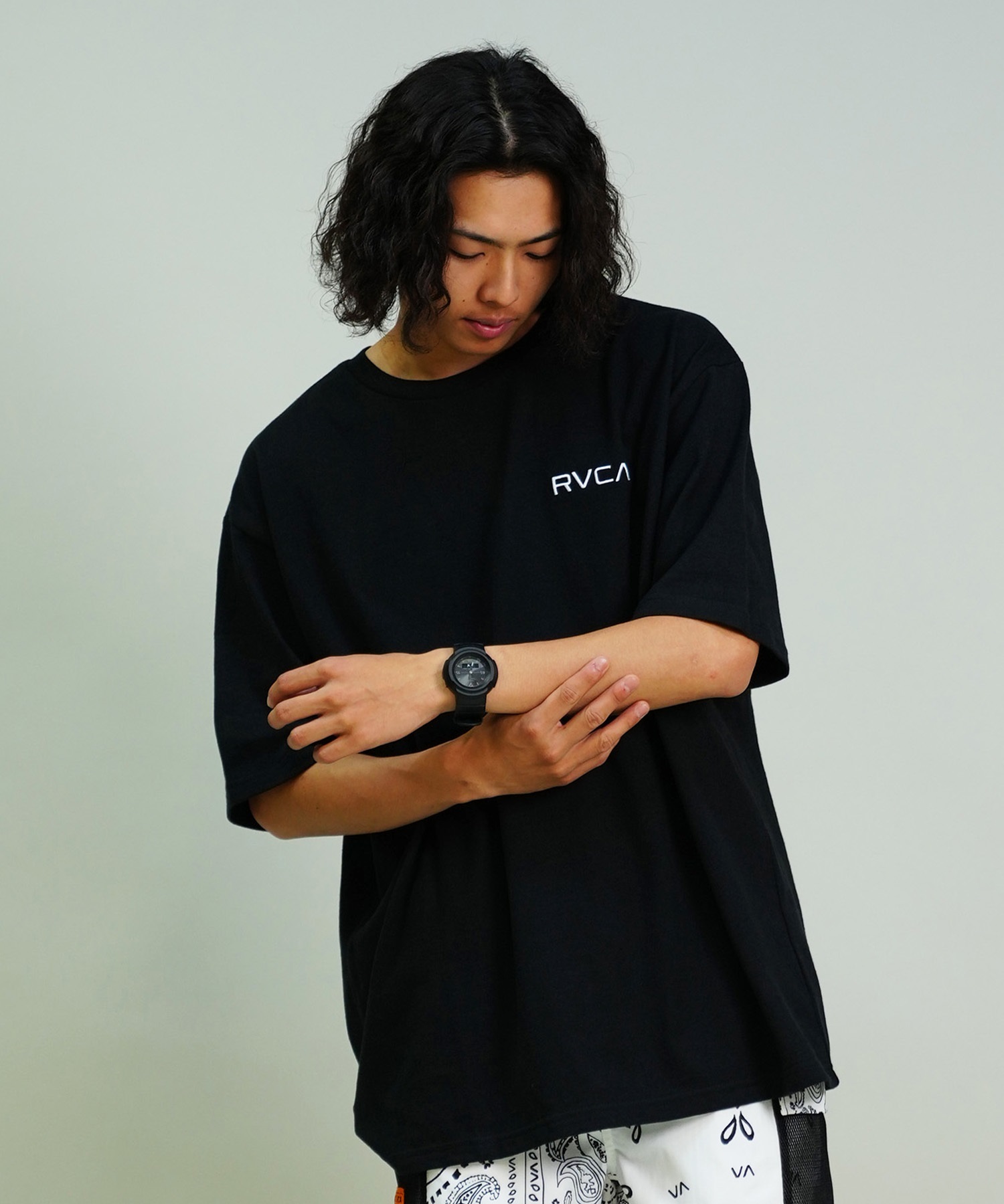 RVCA ルーカ メンズ Tシャツ 半袖 バックプリント オーバーサイズ BE04A-P21 ムラサキスポーツ限定(KHA-S)