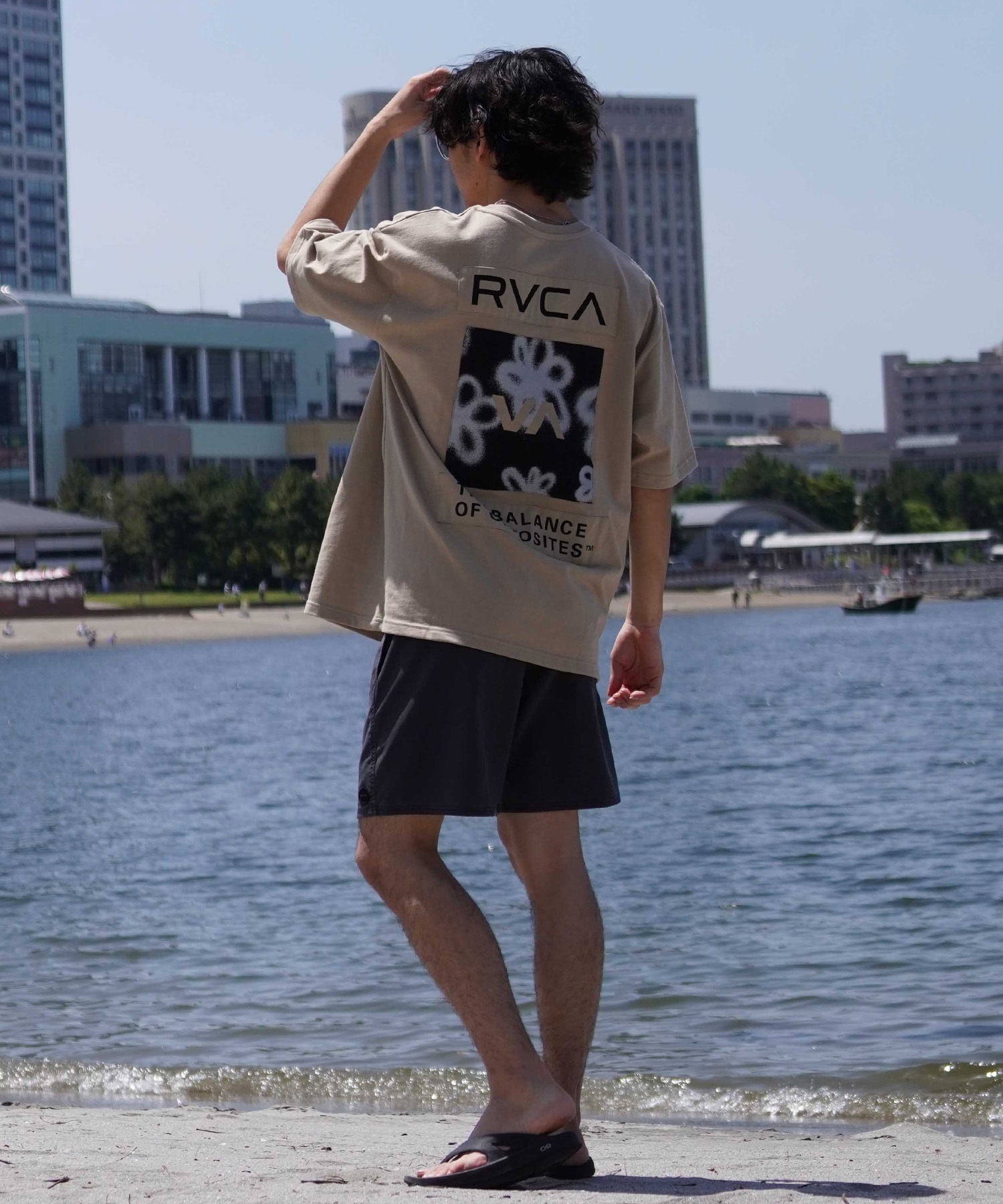 RVCA ルーカ メンズ Tシャツ 半袖 バックプリント オーバーサイズ BE04A-P21 ムラサキスポーツ限定(KHA-S)