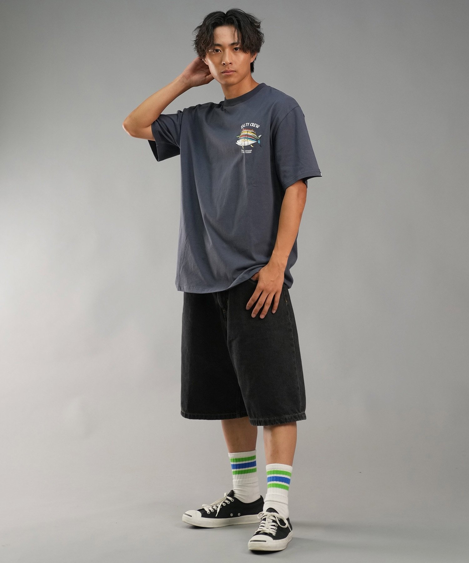 SALTY CREW ソルティークルー メンズ Tシャツ 半袖 バックプリント オーバーサイズ JAPAN LTD 54-231(HBL-M)