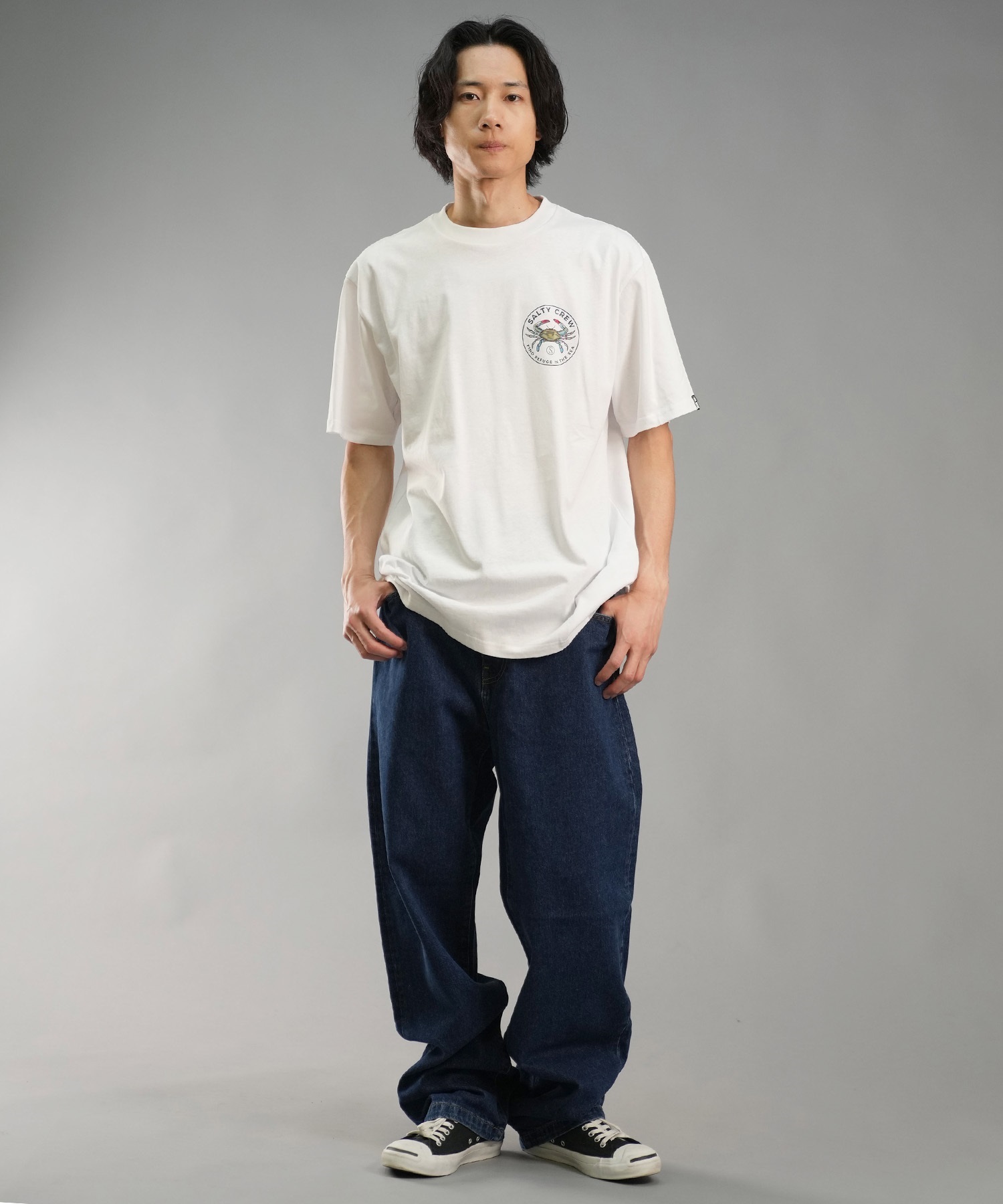 SALTY CREW ソルティークルー メンズ Tシャツ 半袖 バックプリント オーバーサイズ JAPAN LTD 54-232(WHT-M)