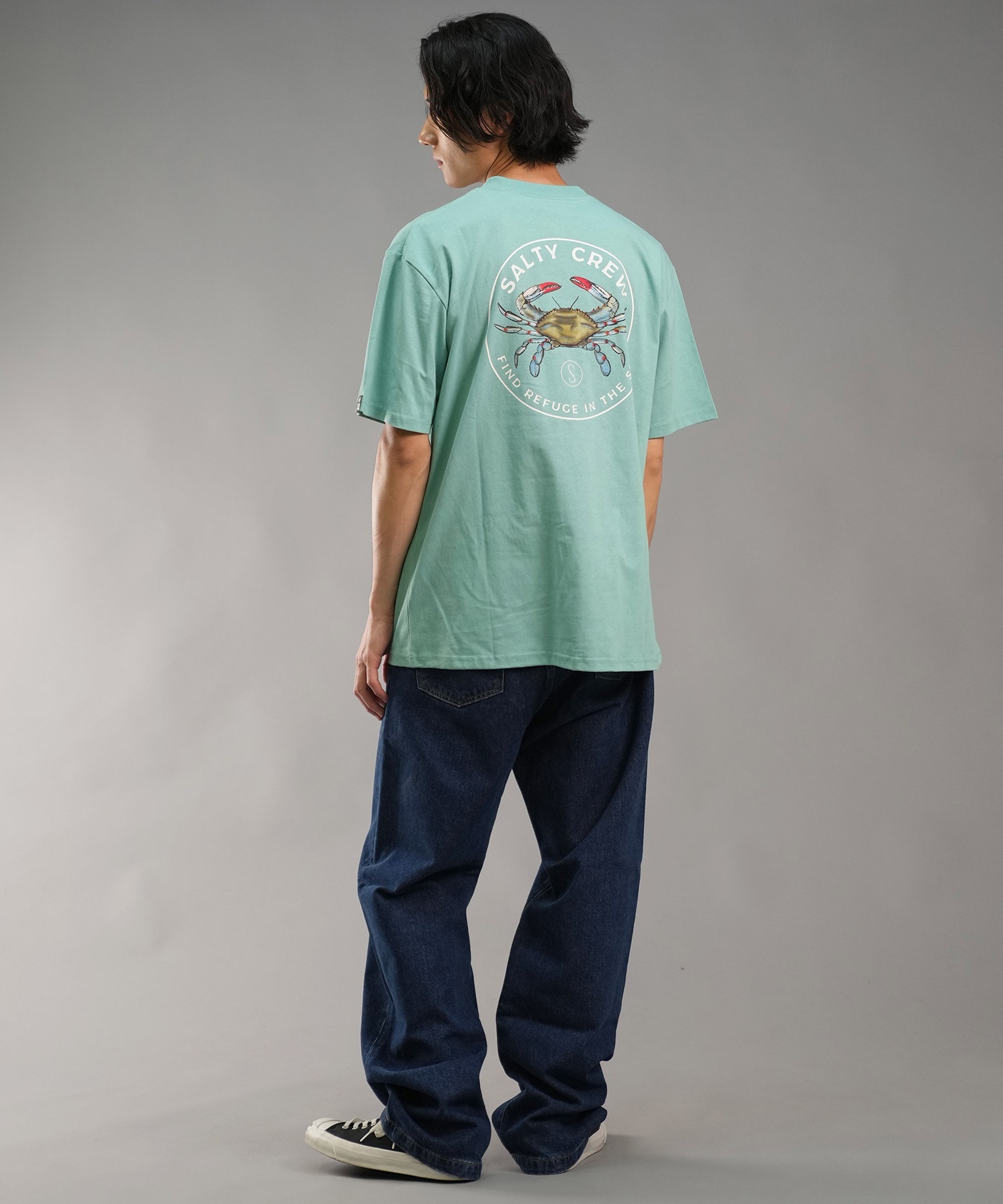 SALTY CREW ソルティークルー メンズ Tシャツ 半袖 バックプリント オーバーサイズ JAPAN LTD 54-232(GRN-M)