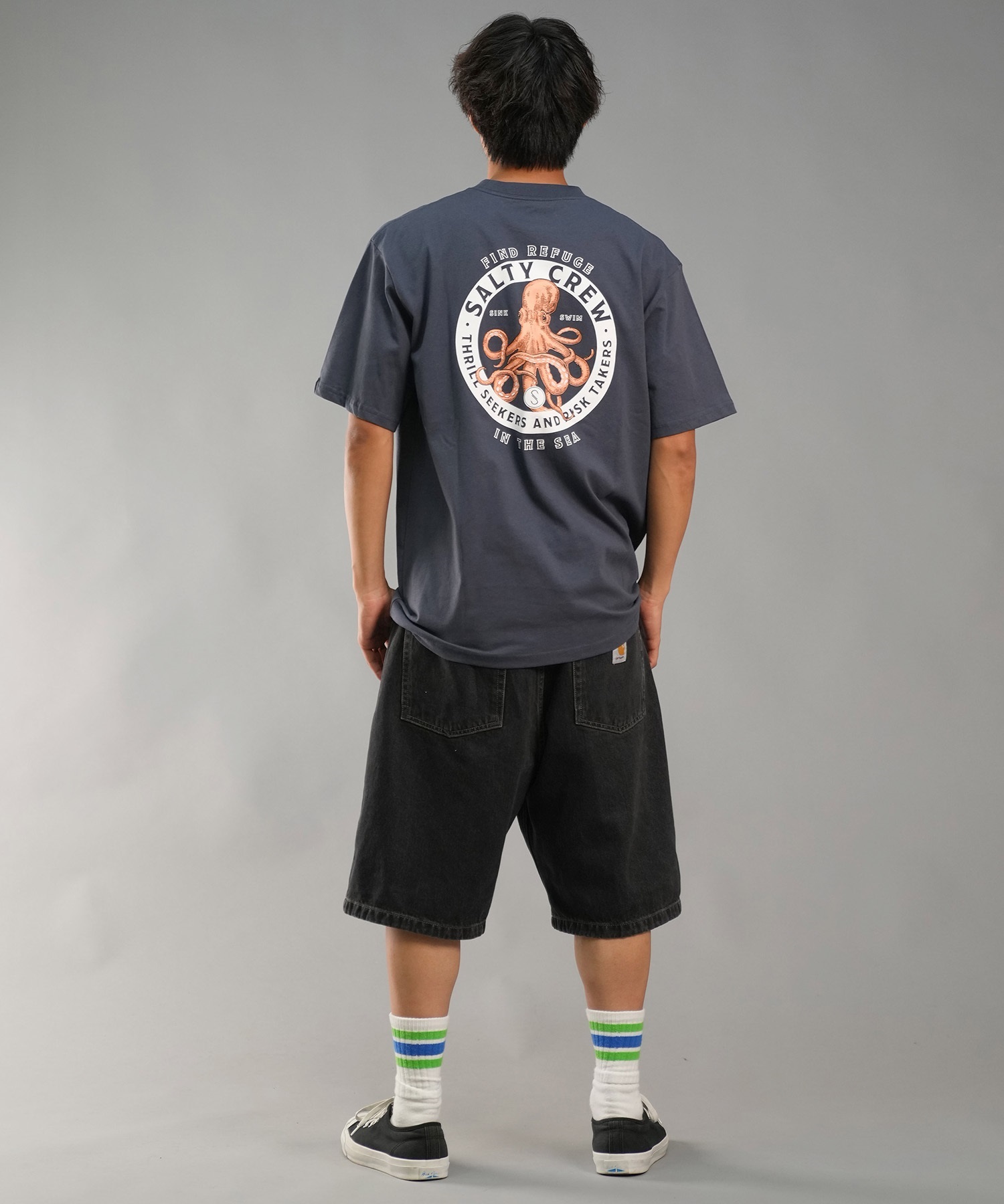 SALTY CREW ソルティークルー メンズ Tシャツ 半袖 バックプリント オーバーサイズ JAPAN LTD 54-233(HBL-M)