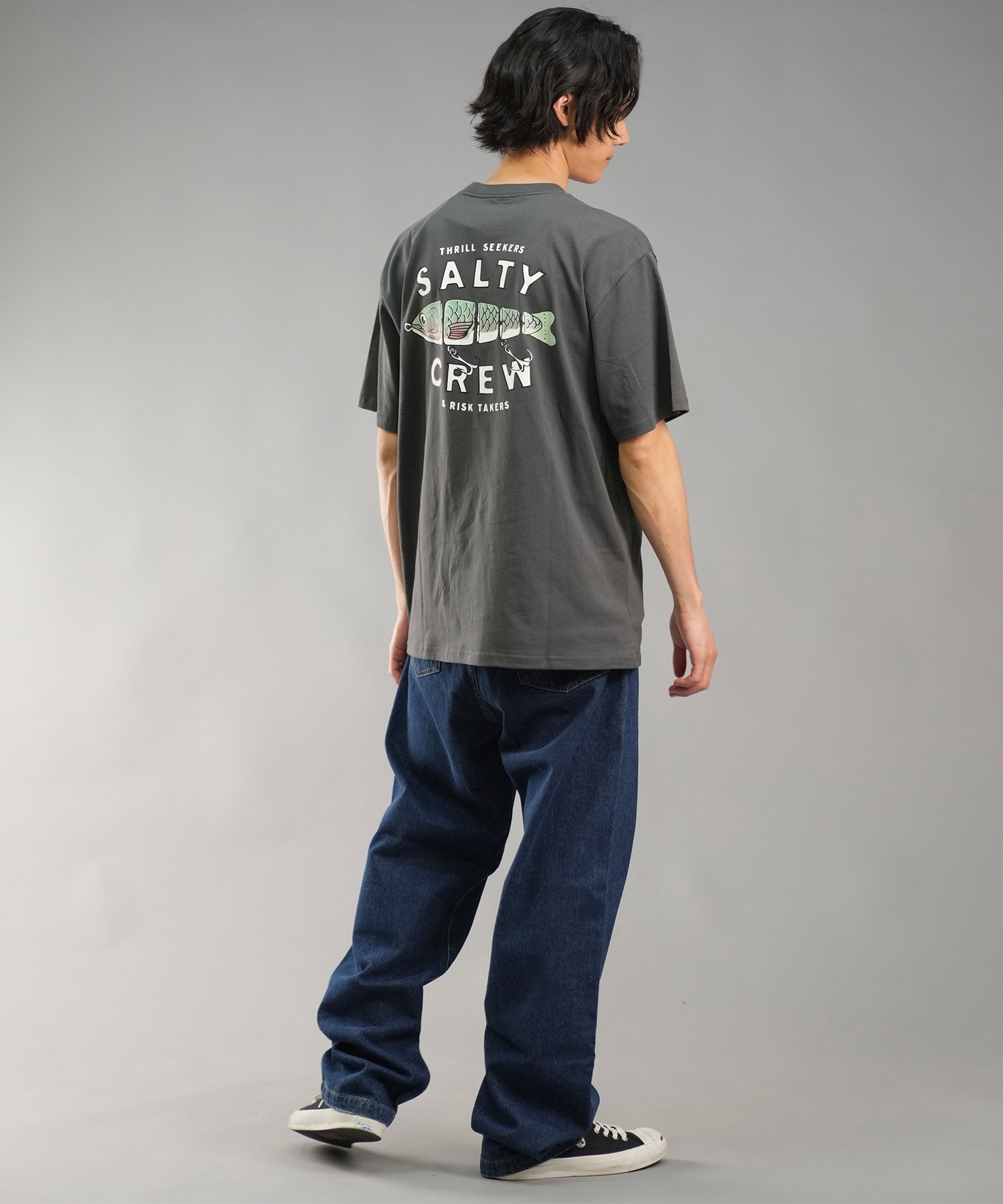 SALTY CREW ソルティークルー メンズ Tシャツ 半袖 バックプリント オーバーサイズ JAPAN LTD 54-234(WHT-M)