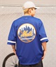 Fanatics ファナティクス メンズ 半袖 Tシャツ ゲームシャツ メッシュ MLB ニューヨーク・メッツ ML2124SS0002 ムラサキスポーツ限定(BLUE-M)