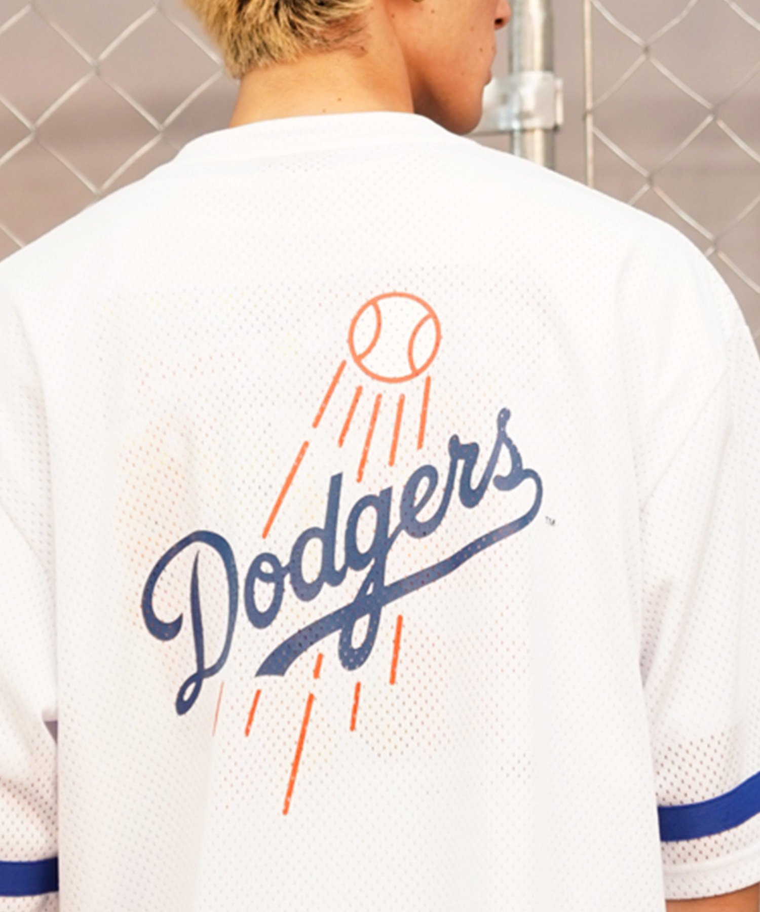 Fanatics ファナティクス メンズ 半袖 Tシャツ ゲームシャツ メッシュ MLB ロサンゼルス・ドジャース ML2124SS0003 ムラサキスポーツ限定(WHITE-M)