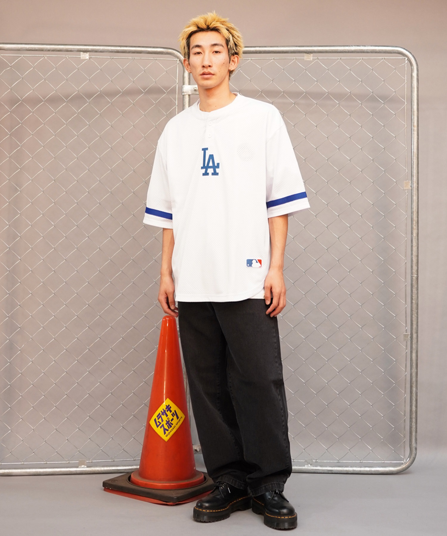 Fanatics ファナティクス メンズ 半袖 Tシャツ ゲームシャツ メッシュ MLB ロサンゼルス・ドジャース ML2124SS0003 ムラサキスポーツ限定(WHITE-M)