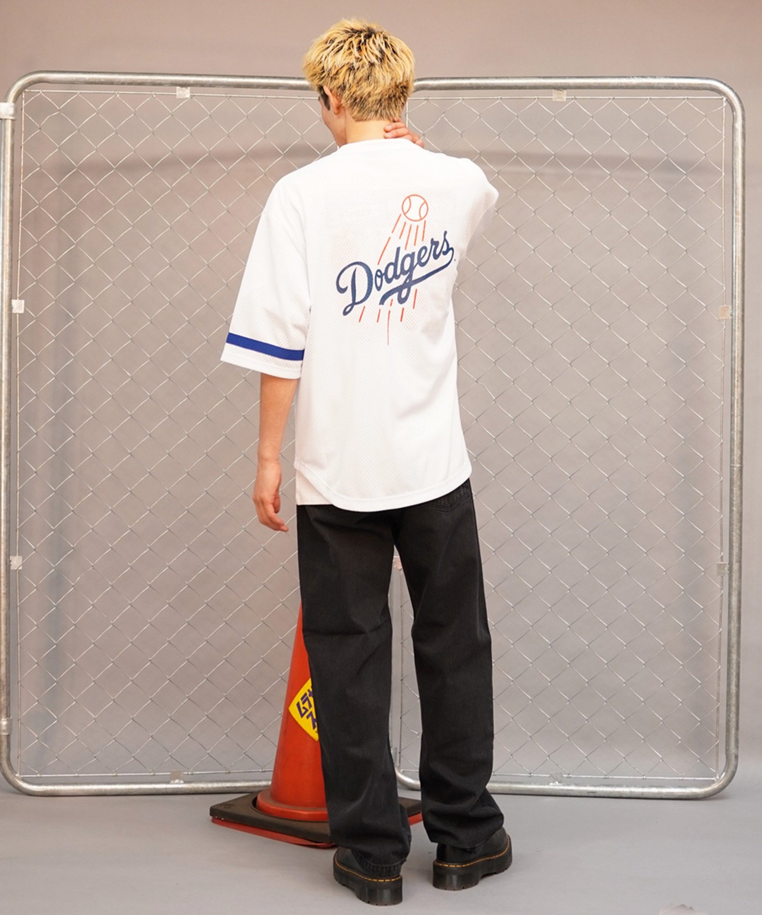 Fanatics ファナティクス メンズ 半袖 Tシャツ ゲームシャツ メッシュ MLB ロサンゼルス・ドジャース ML2124SS0003 ムラサキスポーツ限定(WHITE-M)