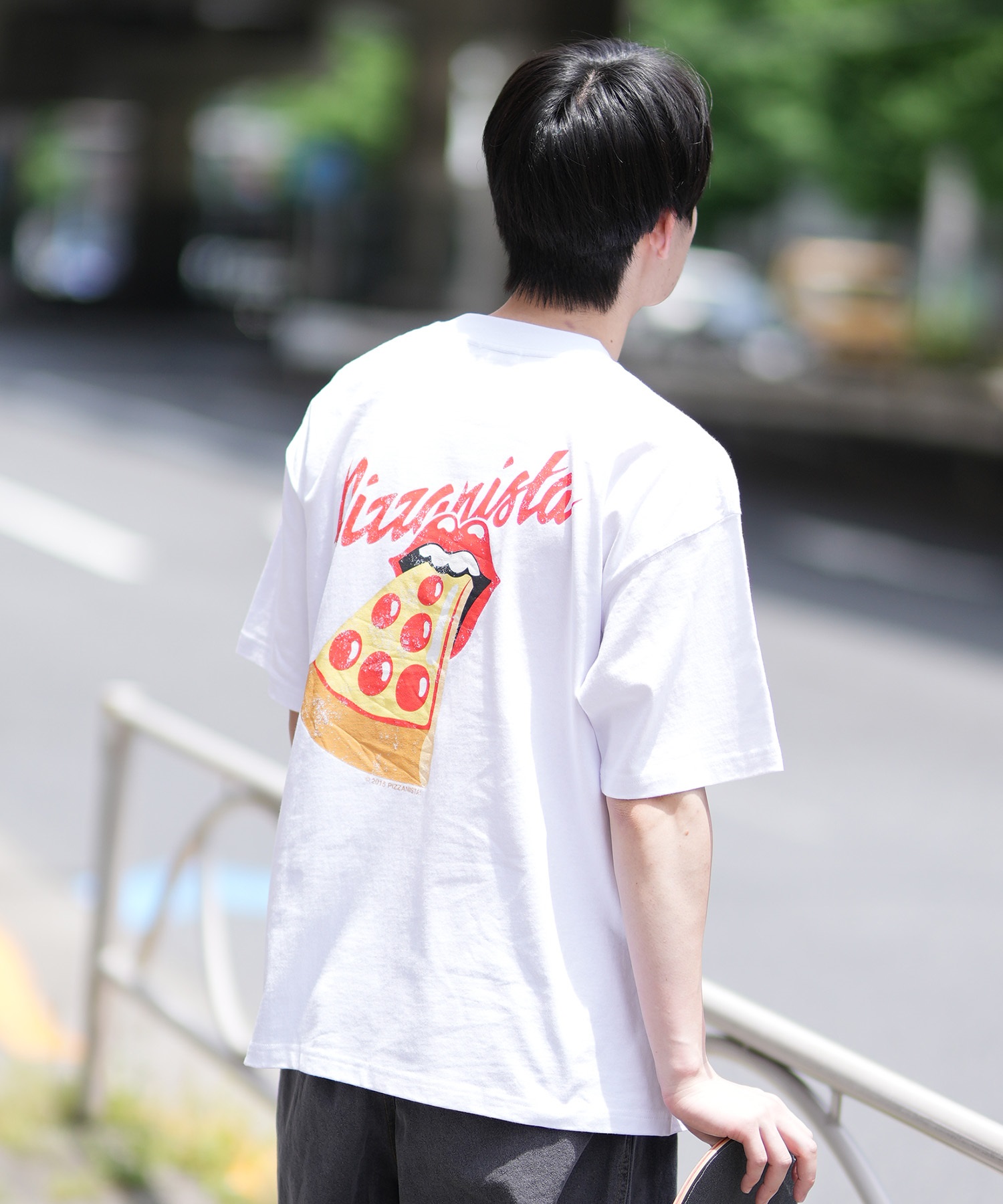 PIZZANISTA ピッザニスタ 半袖 Tシャツ メンズ ユニセックス カスレプリント PNTM242-03 ムラサキスポーツ限定(WT-M)