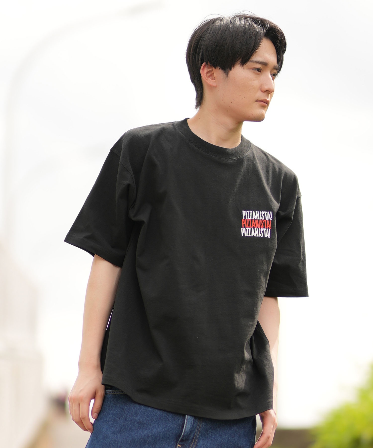 PIZZANISTA ピッザニスタ 半袖 Tシャツ メンズ ユニセックス カスレプリント PNTM242-04 ムラサキスポーツ限定(WT-M)