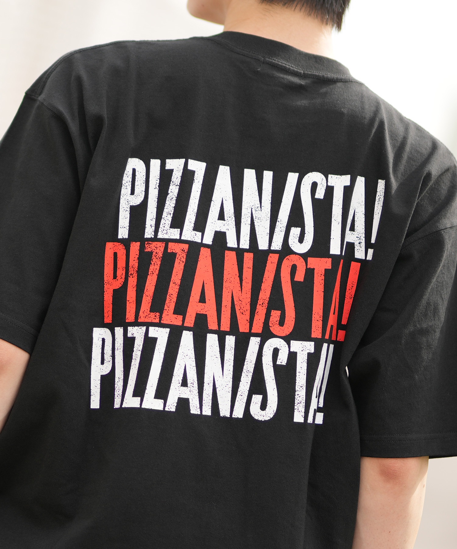 PIZZANISTA ピッザニスタ 半袖 Tシャツ メンズ ユニセックス カスレプリント PNTM242-04 ムラサキスポーツ限定(WT-M)