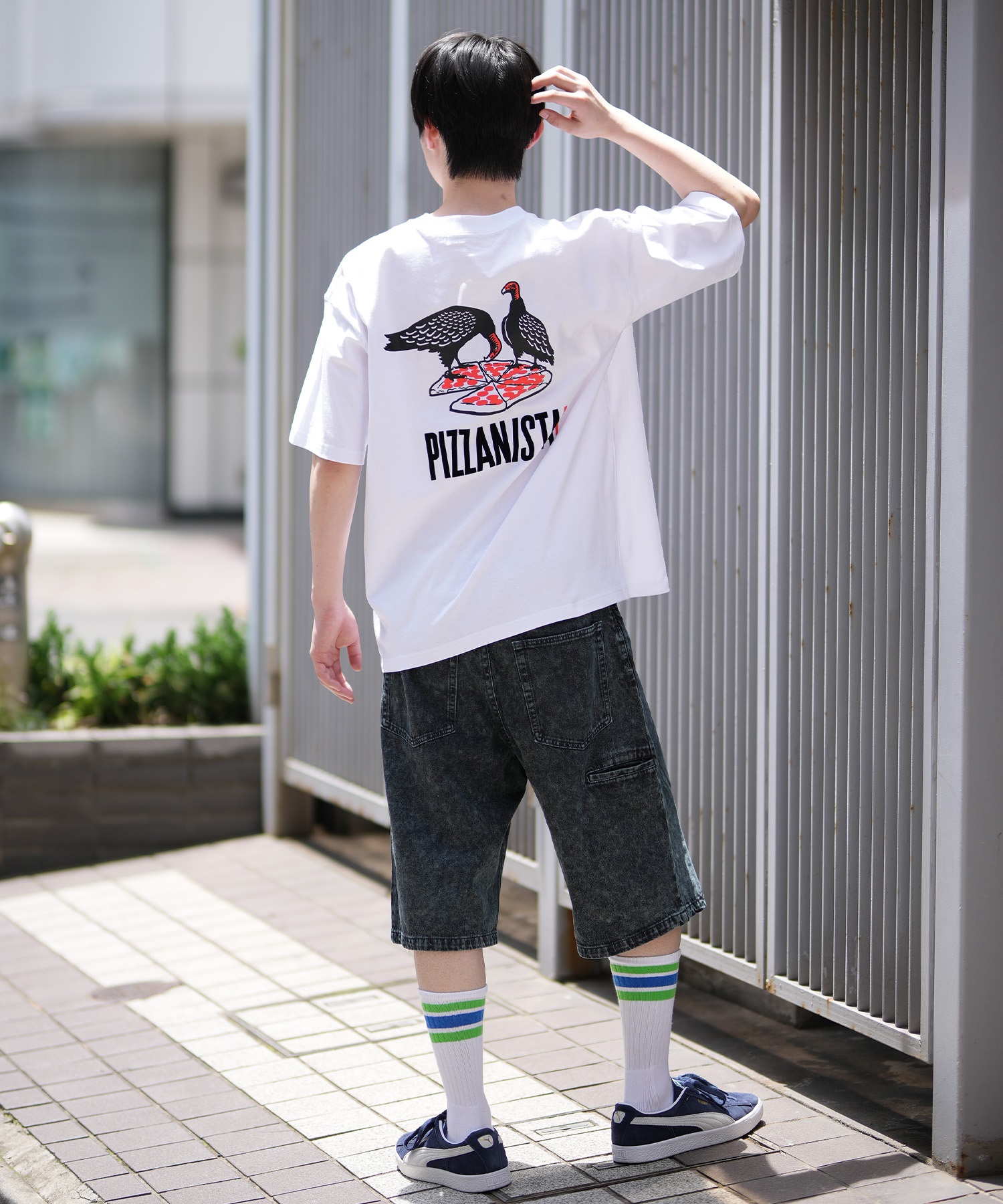 PIZZANISTA ピッザニスタ 半袖 Tシャツ メンズ ユニセックス オーバーサイズ PNTM242-05 ムラサキスポーツ限定(WT-M)