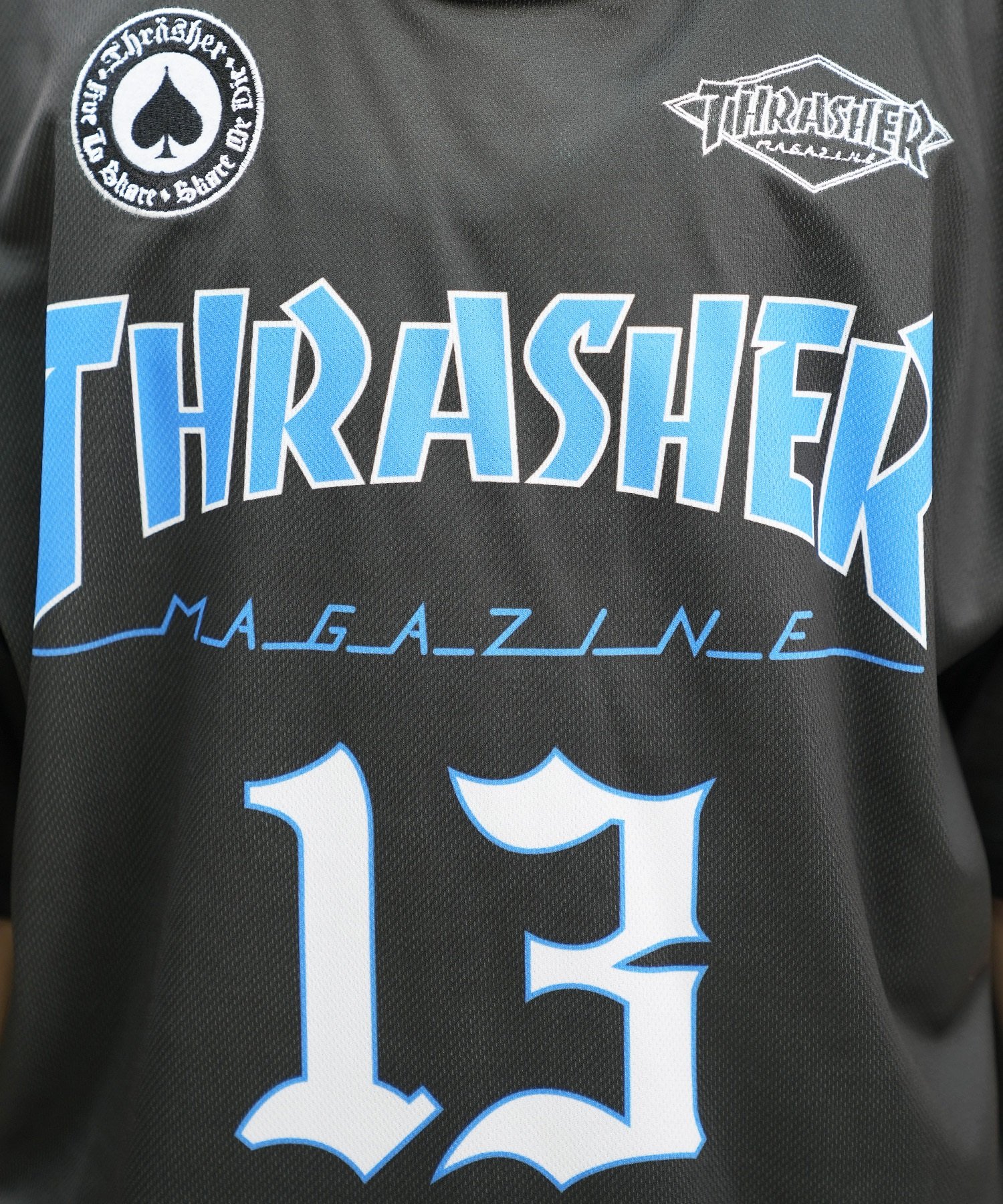 THRASHER スラッシャー メンズ 半袖 Tシャツ ゲームシャツ メッシュ オーバーサイズ ムラサキスポーツ限定(WHT-M)