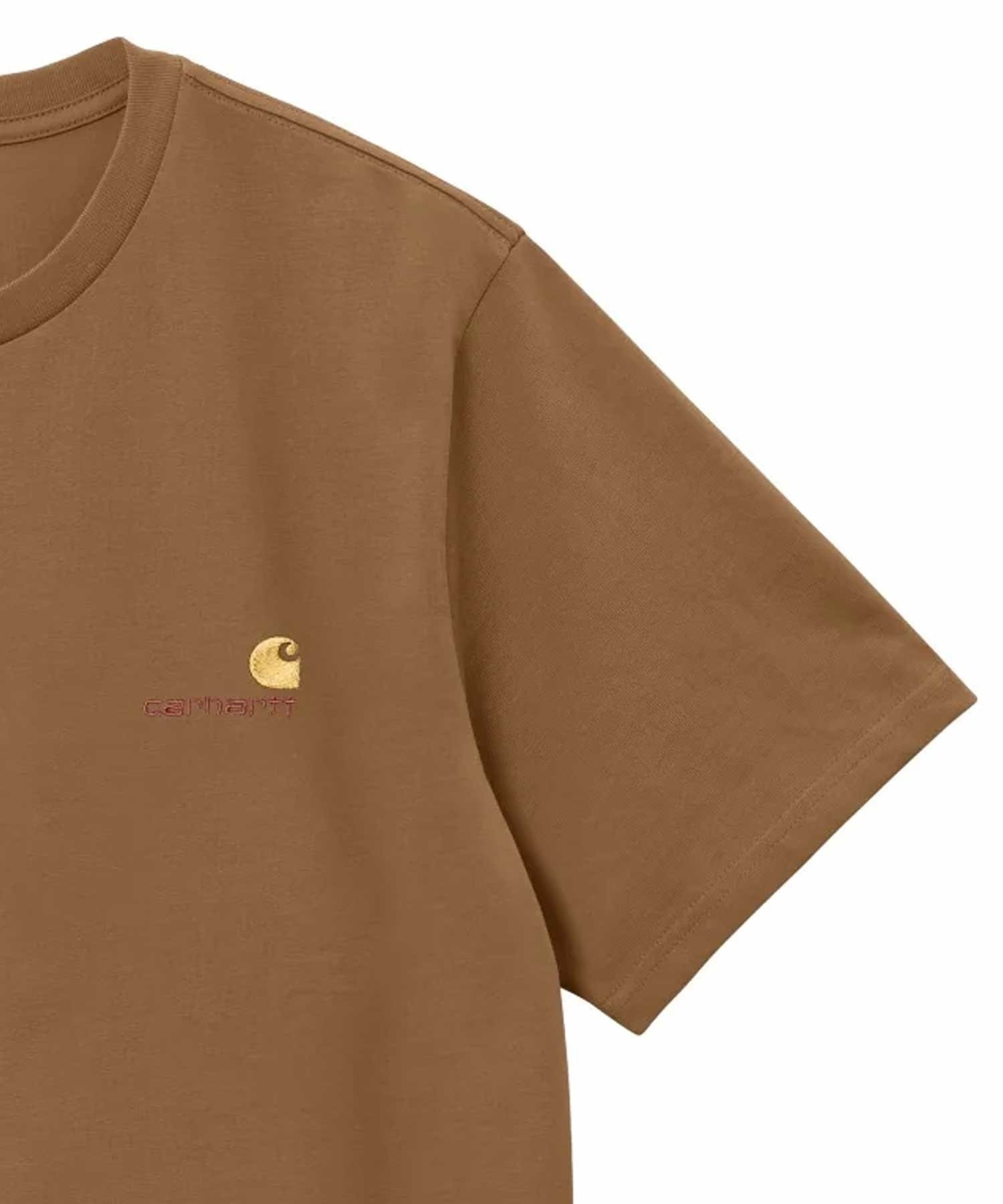 Carhartt WIP/カーハートダブリューアイピー S/S AMERICAN SCRIPTT-SHIRT 半袖Ｔシャツ I029956(BROWN-M)