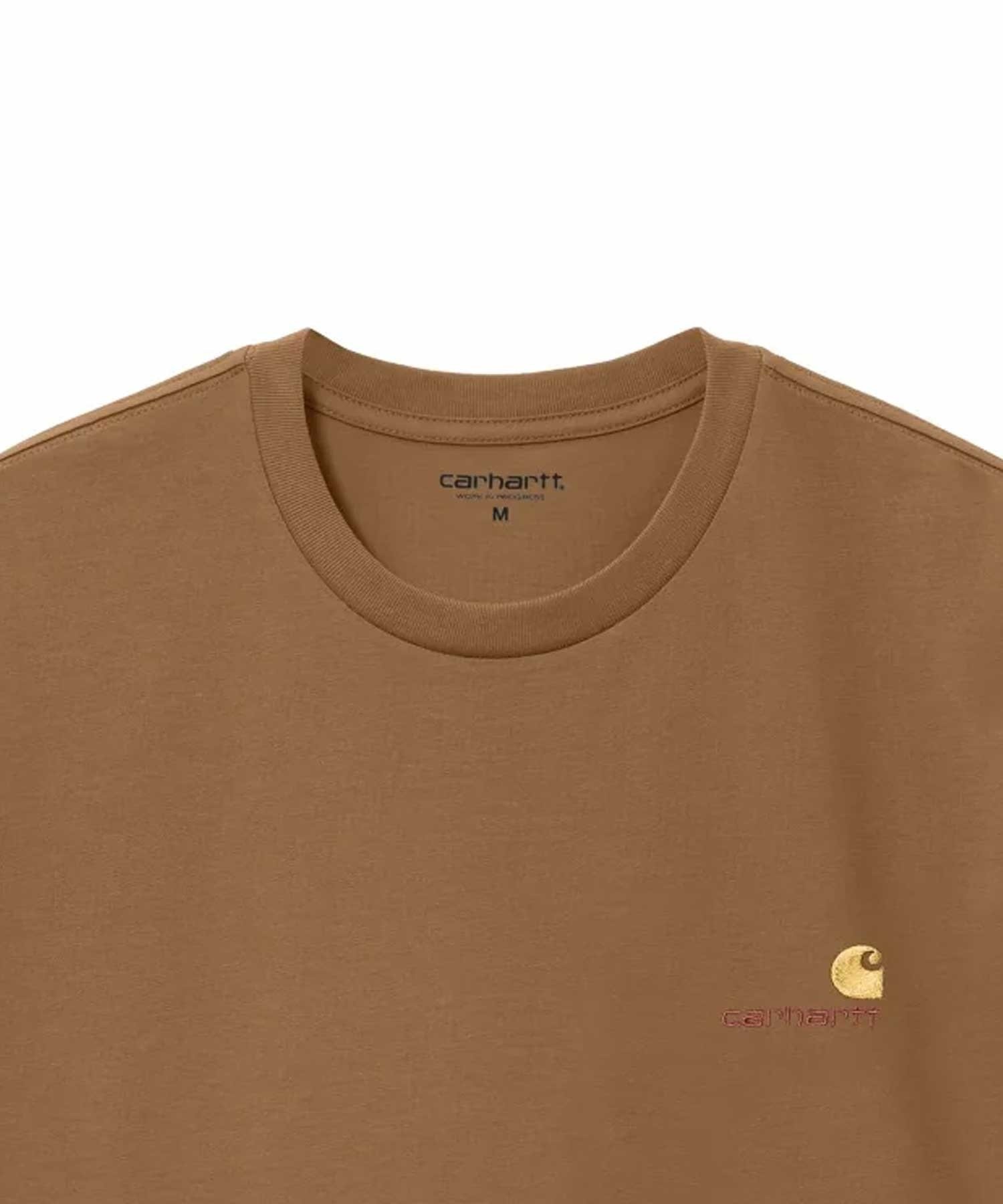 Carhartt WIP/カーハートダブリューアイピー S/S AMERICAN SCRIPTT-SHIRT 半袖Ｔシャツ I029956(BROWN-M)