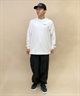 RVCA/ルーカ メンズ スクエアロゴT オーバーサイズ クルーネック長袖Tシャツ BD042-065(WHT-S)