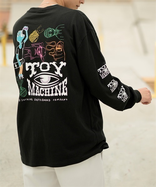 【ムラサキスポーツ限定】TOY MACHINE/トイマシーン 長袖 Tシャツ ロンT ビッグシルエット バックプリント MTMFDLT1(WHITE-M)