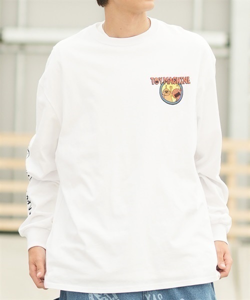 【ムラサキスポーツ限定】TOY MACHINE/トイマシーン 長袖 Tシャツ ロンT ビッグシルエット バックプリント MTMFDLT4(WHITE-M)