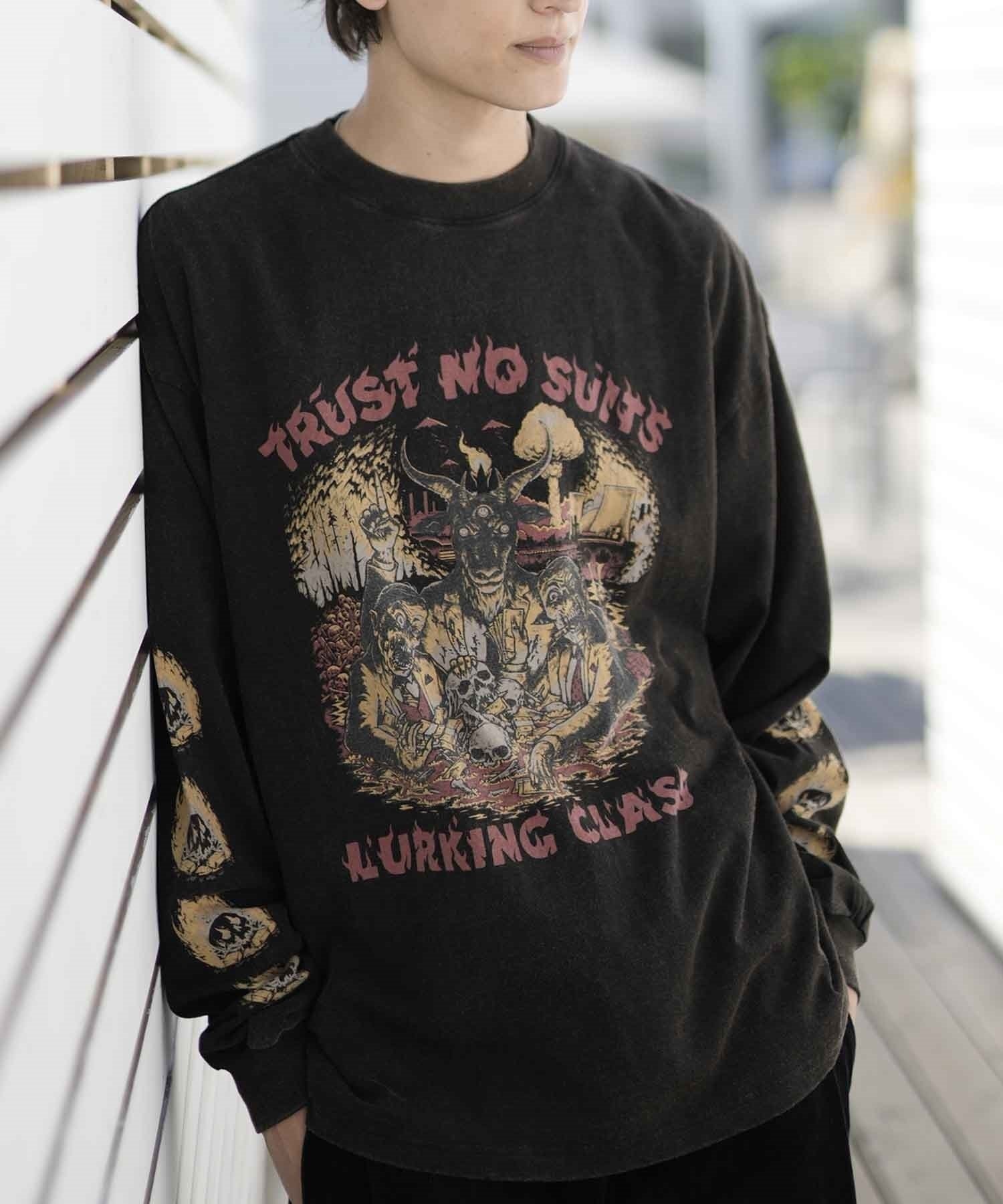 【ムラサキスポーツ別注】LURKING CLASS/ラーキングクラス メンズ ロンT ワイドシルエット グラフィックTシャツ ST23FTM04(BKAC-M)