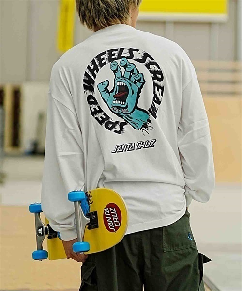 【ムラサキスポーツ限定】SANTACRUZ/サンタクルーズ Speed Wheels Strip L/S Tee 502233403(OFFBK-M)