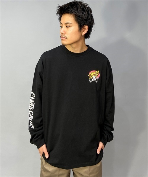 SANTA CRUZ サンタクルーズ 502231401 メンズ トップス カットソー Tシャツ 長袖 KK1 A19(BLACK-M)