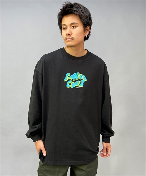 SANTA CRUZ サンタクルーズ 502231403 メンズ トップス カットソー Tシャツ 長袖 KK1 A19(BLACK-M)