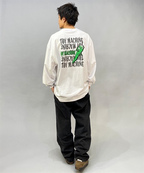 TOY MACHINE トイマシーン MTMPDLT3 メンズ トップス カットソー Tシャツ 長袖 KK1 A19(WHITE-M)