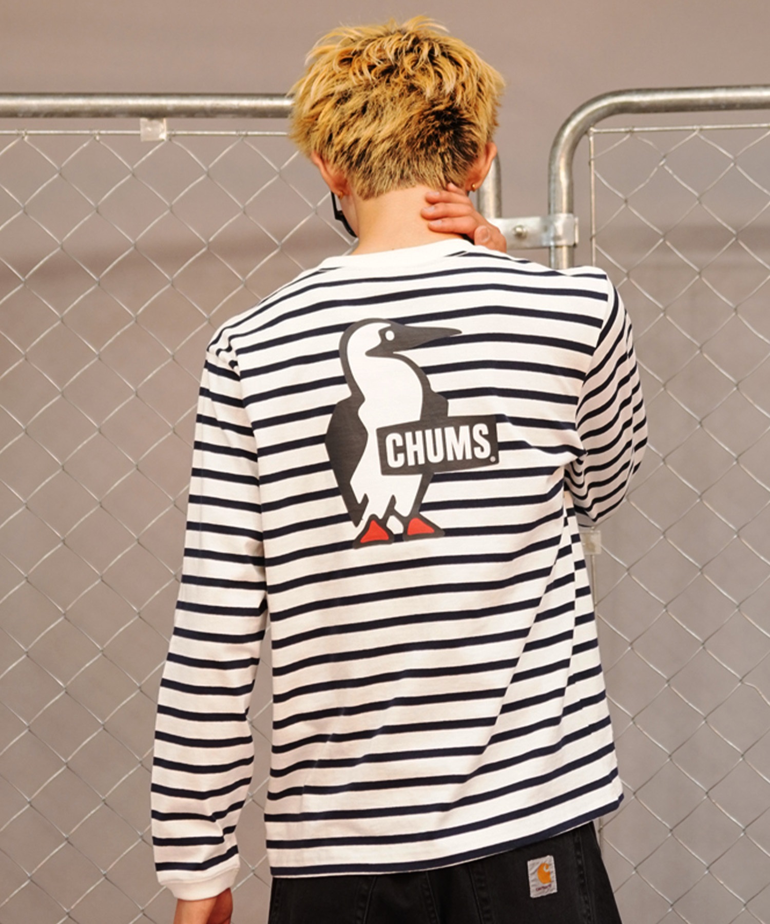 CHUMS チャムス メンズ Tシャツ 長袖 ロンT バックプリント ブービーロゴ CH01-2275(K001-M)