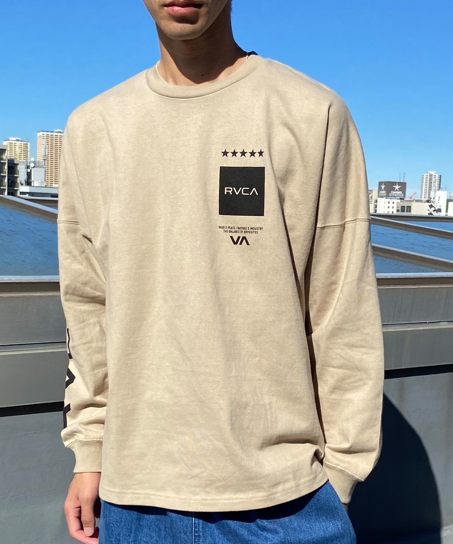 RVCA ルーカ メンズ 長袖 Tシャツ ロンT バックプリント スリーブロゴ