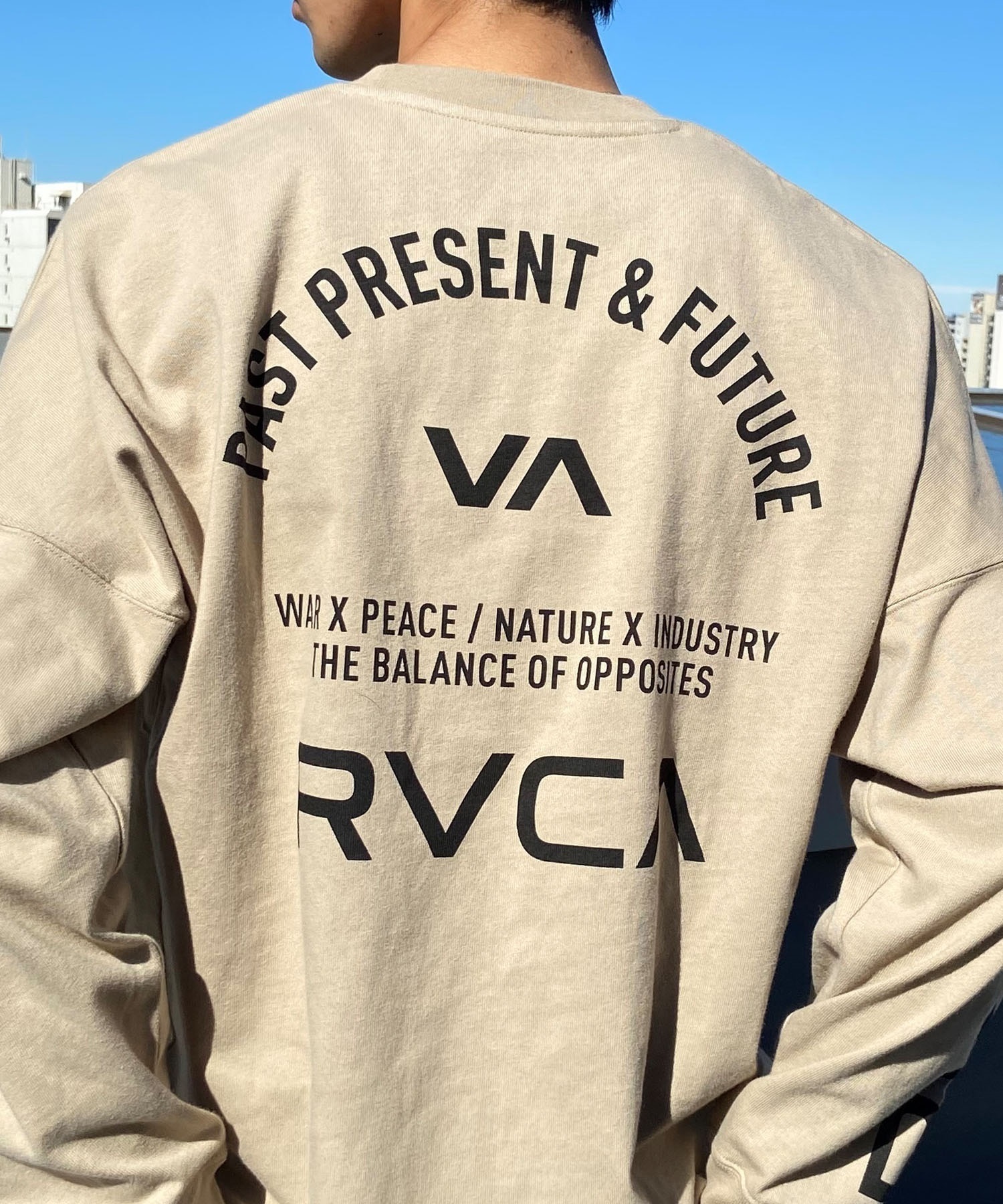 RVCA ルーカ メンズ 長袖 Tシャツ ロンT バックプリント スリーブロゴ