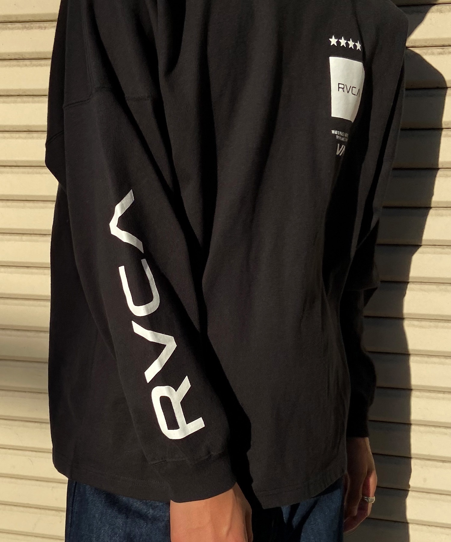 【クーポン対象】RVCA ルーカ メンズ 長袖 Tシャツ ロンT バックプリント スリーブロゴ ヘビーウェイト ワイドフィット BE041-056(KHA-S)