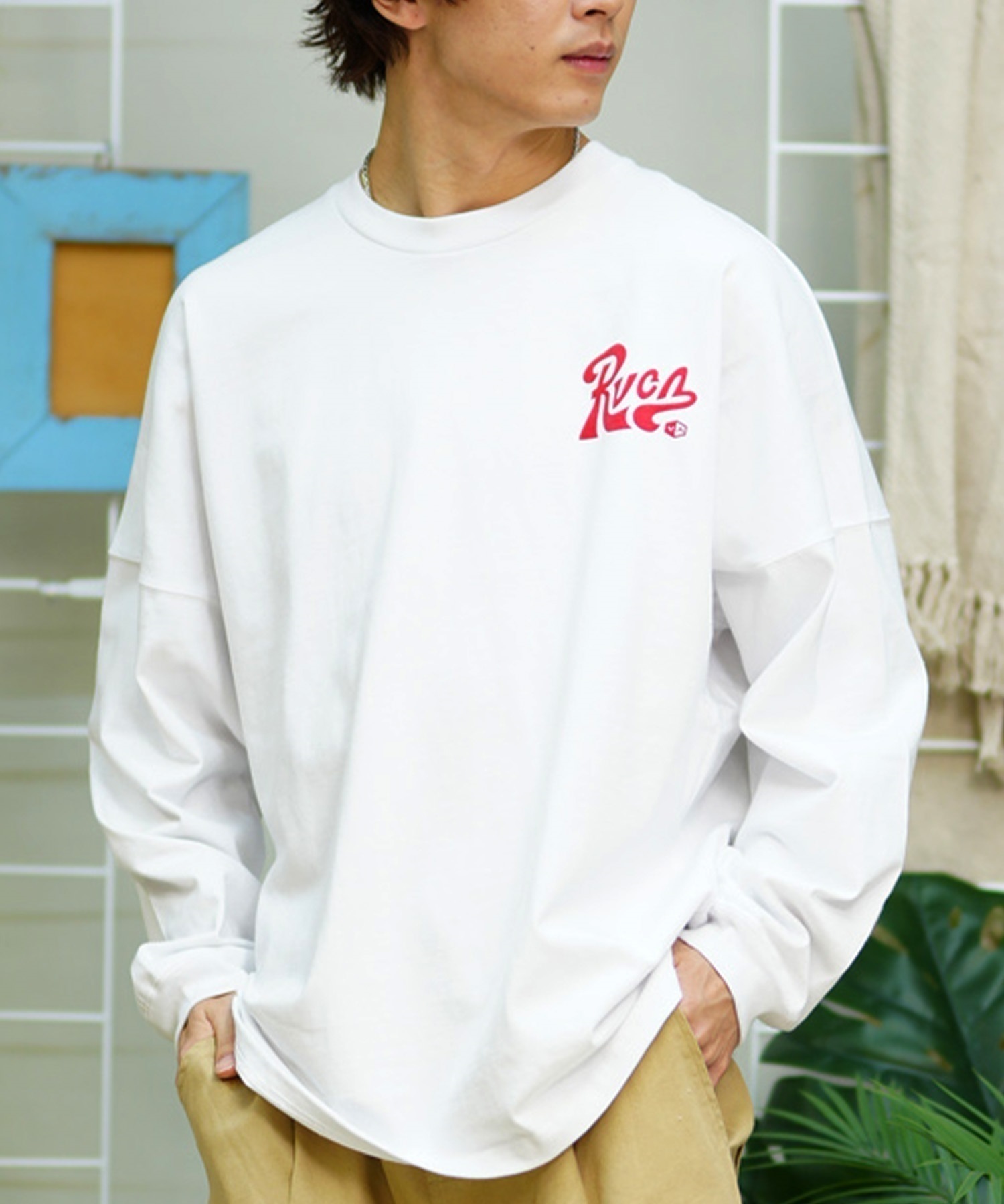 RVCA/ルーカ TACTIX LS TEE ムラサキスポーツ限定 バックプリント BE041-P06(BLK-S)