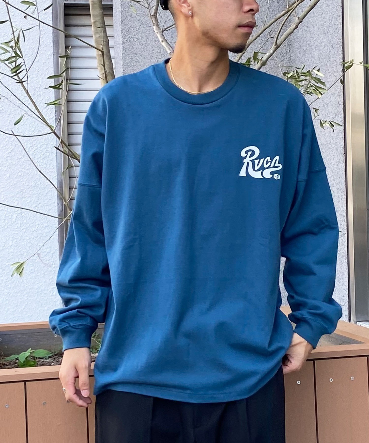 RVCA/ルーカ TACTIX LS TEE ムラサキスポーツ限定 バックプリント BE041-P06(BLK-S)