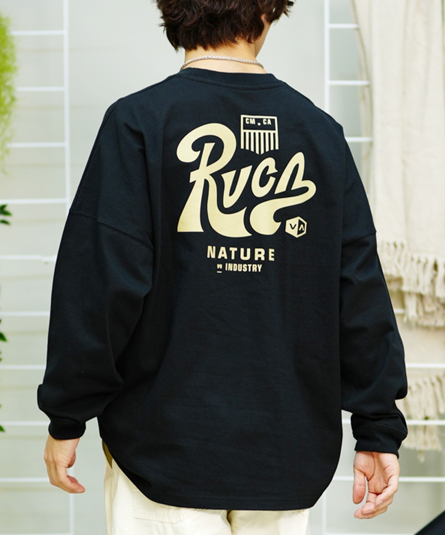 RVCA/ルーカ TACTIX LS TEE ムラサキスポーツ限定 バックプリント BE041-P06(BLK-S)