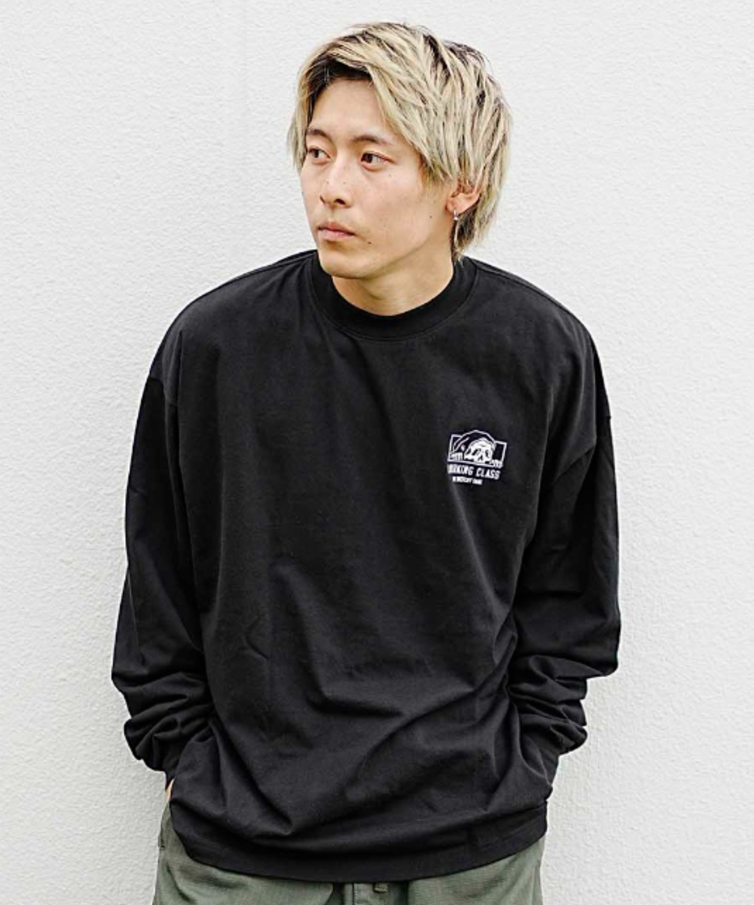 LURKING CLASS ラーキングクラス メンズ 長袖 Tシャツ ロンT バックプリント ST23FTM07 ムラサキスポーツ限定(WHITE-M)