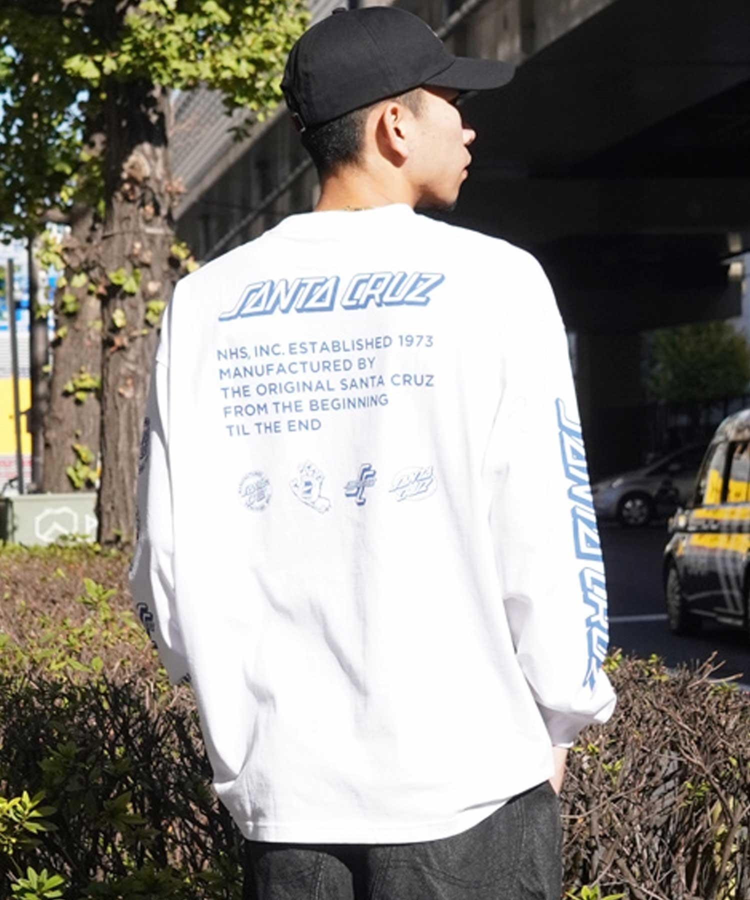 【ムラサキスポーツ限定】 SANTACRUZ サンタクルーズ ロンT ロゴプリント 502241406 メンズ 長袖 Tシャツ(WHITE-M)