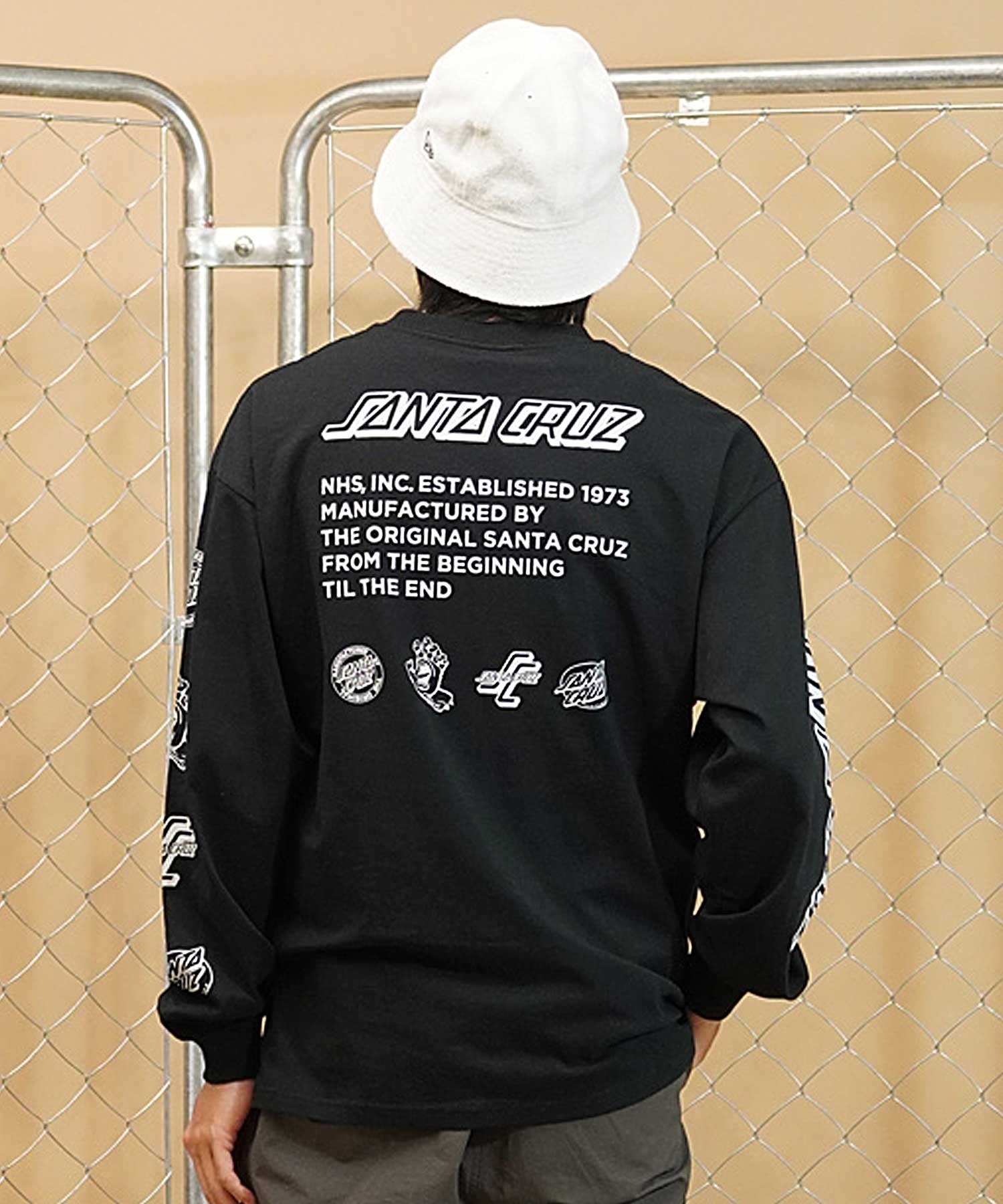 【ムラサキスポーツ限定】 SANTACRUZ サンタクルーズ ロンT ロゴプリント 502241406 メンズ 長袖 Tシャツ(BLACK-M)