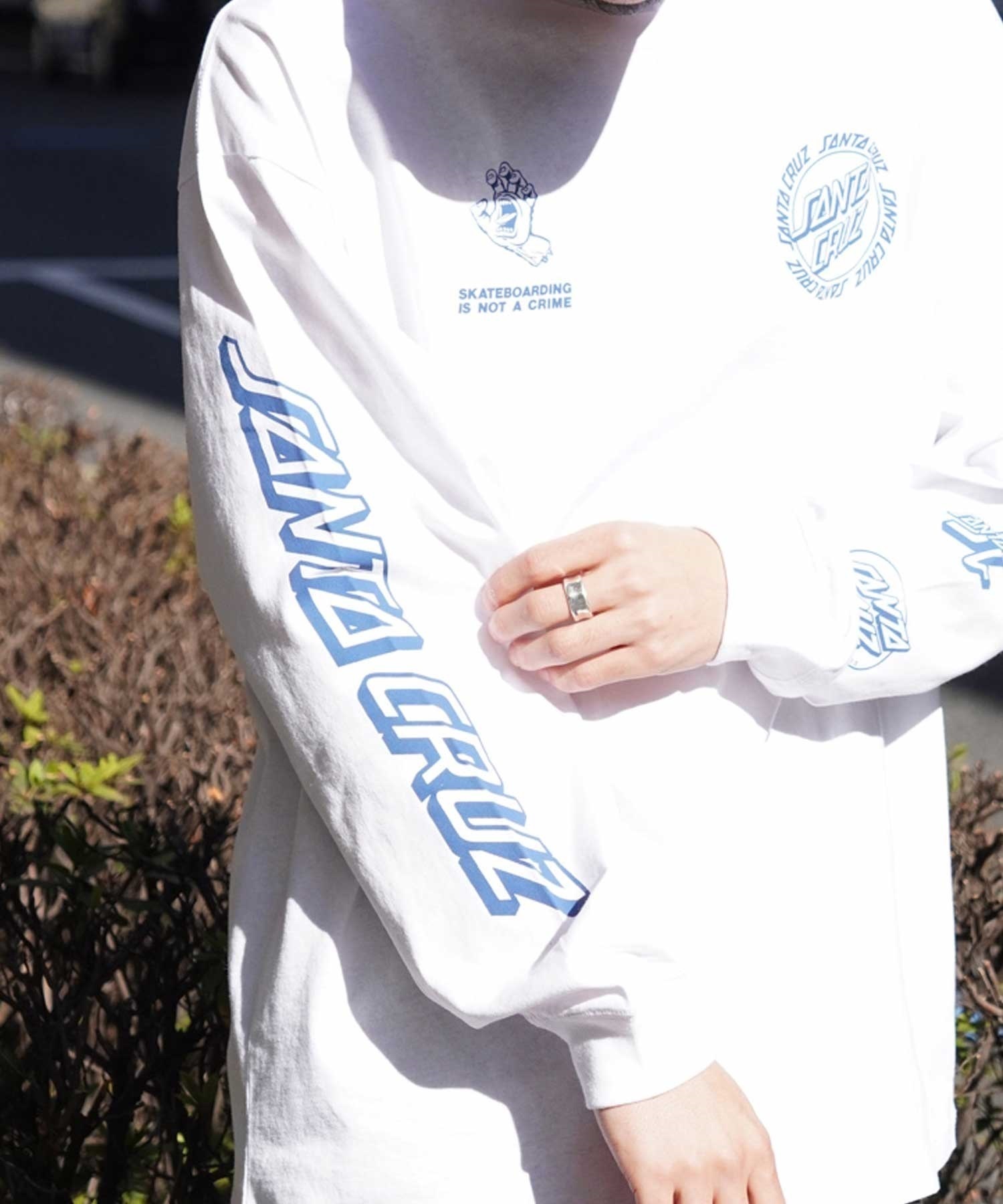 【ムラサキスポーツ限定】 SANTACRUZ サンタクルーズ ロンT ロゴプリント 502241406 メンズ 長袖 Tシャツ(BEIGE-M)