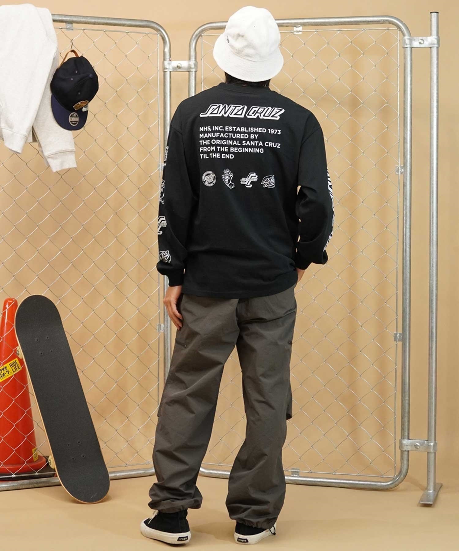 【ムラサキスポーツ限定】 SANTACRUZ サンタクルーズ ロンT ロゴプリント 502241406 メンズ 長袖 Tシャツ(BEIGE-M)