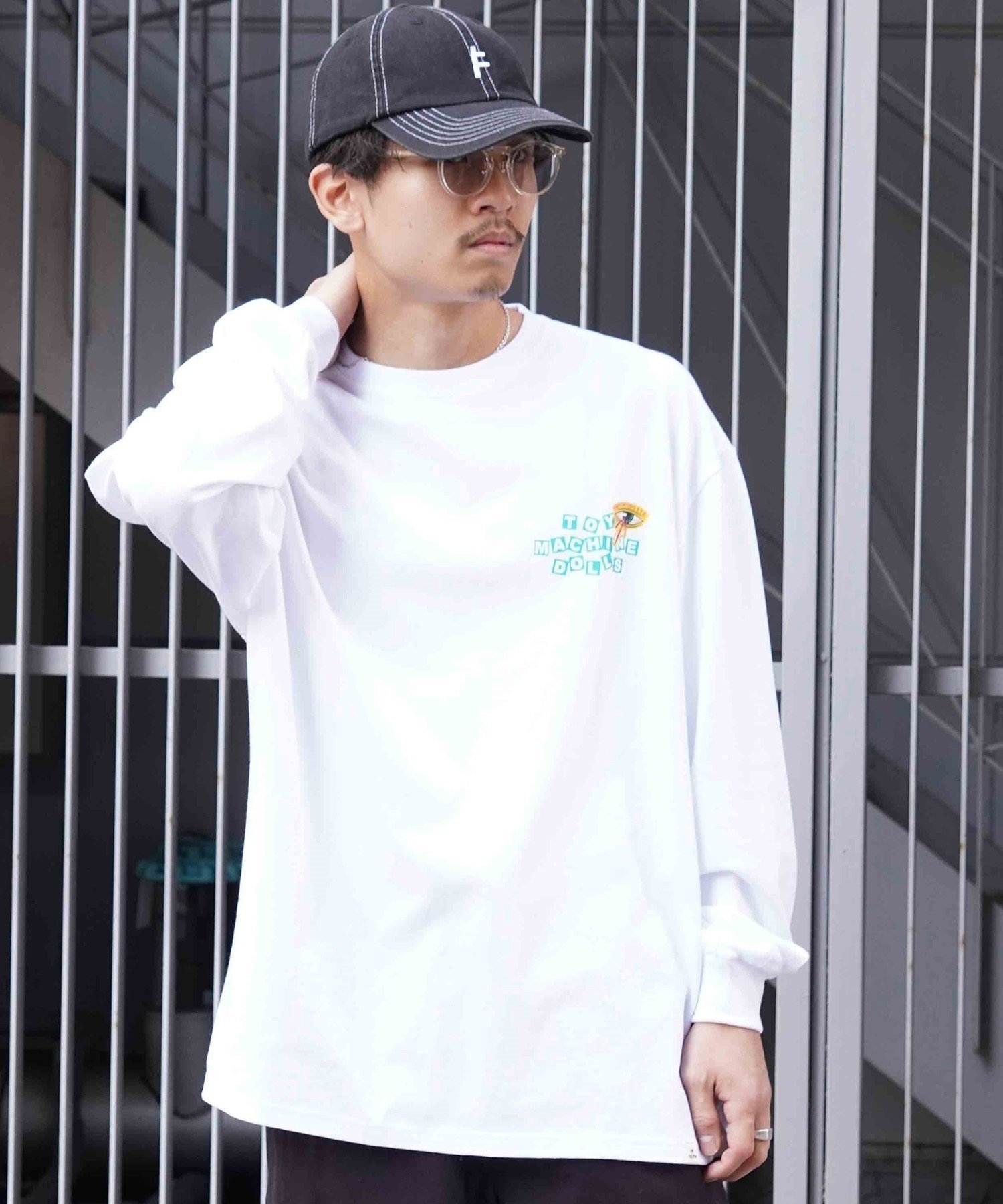 【ムラサキスポーツ限定】 TOY MACHINE トイマシーン メンズ 長袖 Tシャツ ロンT オーバーサイズ バックプリント MTMPLT5(WHITE-M)