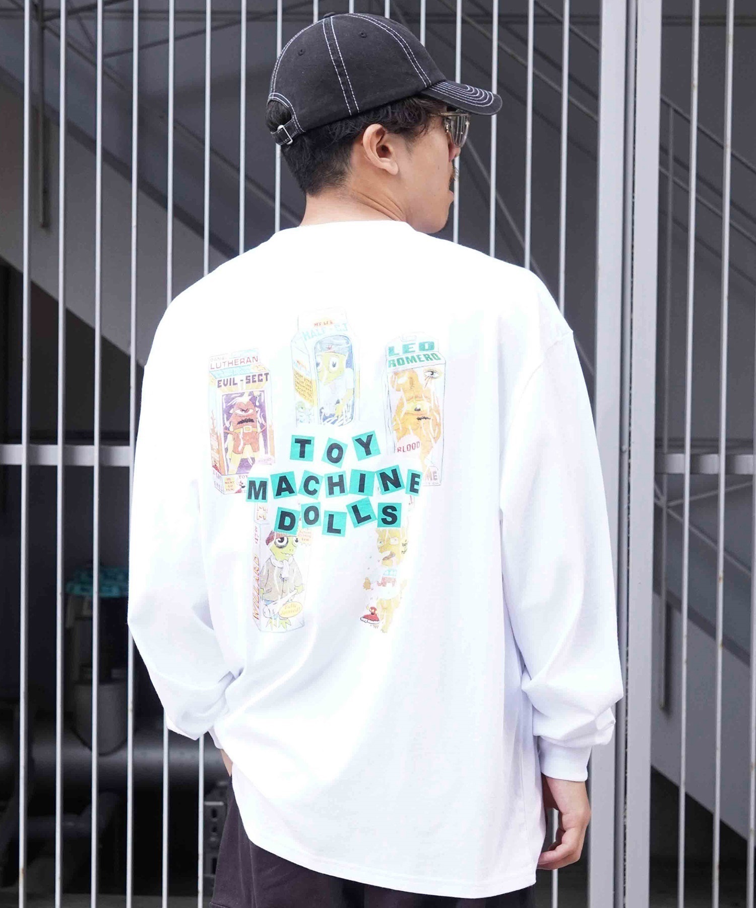 【ムラサキスポーツ限定】 TOY MACHINE トイマシーン メンズ 長袖 Tシャツ ロンT オーバーサイズ バックプリント MTMPLT5(WHITE-M)