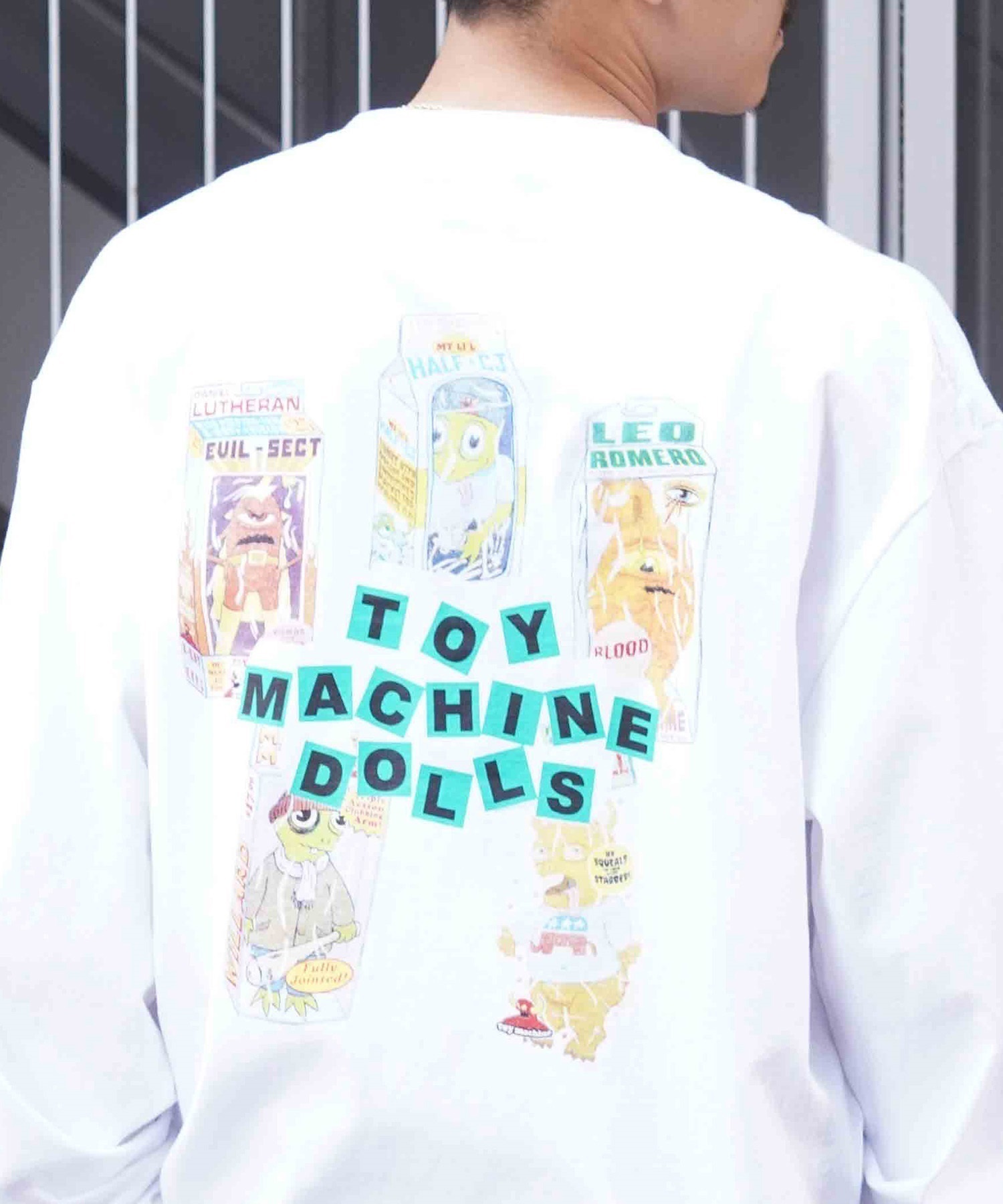 【ムラサキスポーツ限定】 TOY MACHINE トイマシーン メンズ 長袖 Tシャツ ロンT オーバーサイズ バックプリント MTMPLT5(WHITE-M)