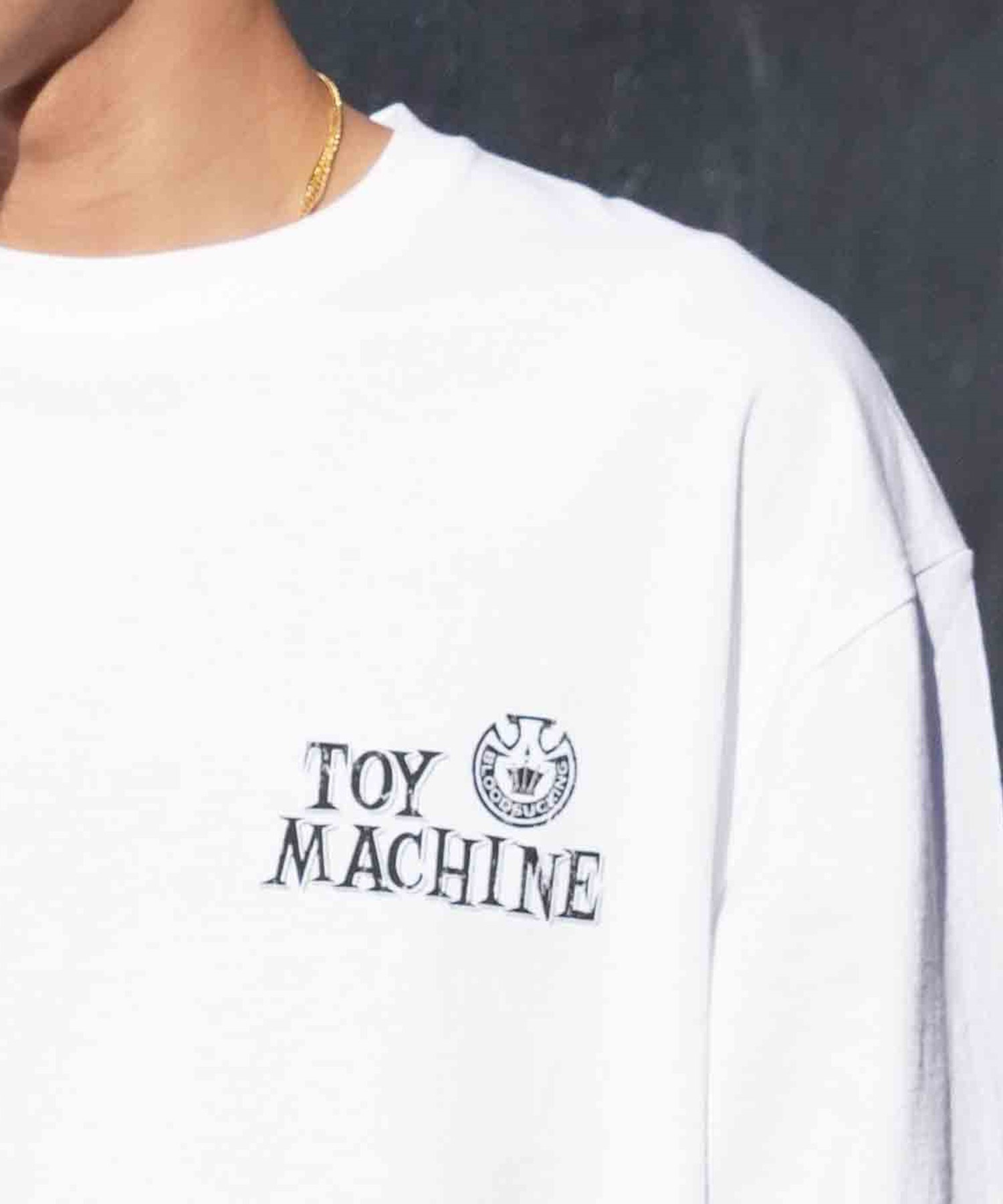 【ムラサキスポーツ限定】 TOY MACHINE トイマシーン メンズ 長袖 Tシャツ ロンT オーバーサイズ バックプリント MTMPELT6(WHITE-M)