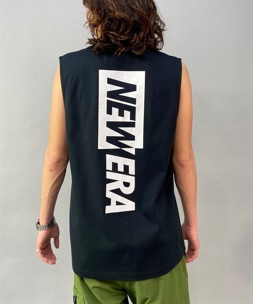 NEW ERA ニューエラ P MUSCLE TANK 13516858 メンズ タンクトップ バックプリント KK1 A20(BLK-M)