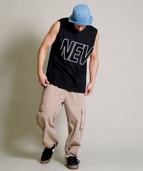 NEW ERA ニューエラ P MUSCLE TANK FB LOGO 13697252 メンズ タンクトップ KK1 A20(BLK-M)